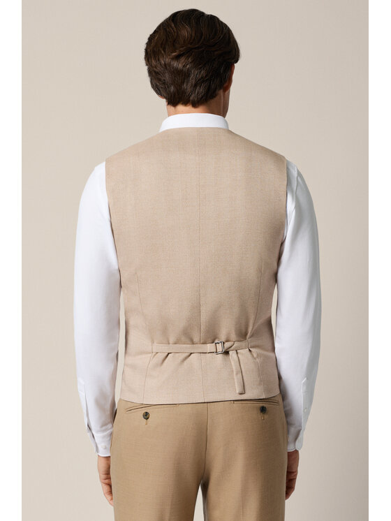 Lancerto Lancerto Kamizelka garniturowa Mezzano KA131126000001 Beżowy Slim Fit