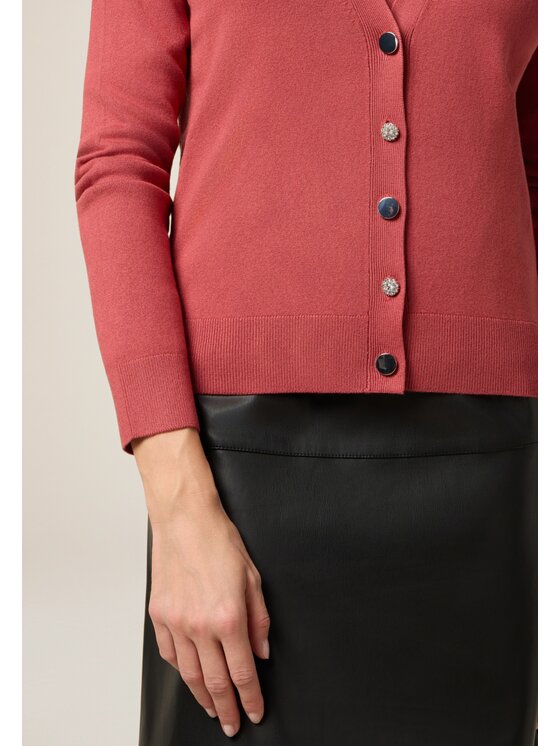 Oltre Oltre Cardigan M286J005020N027 Rosso Slim Fit