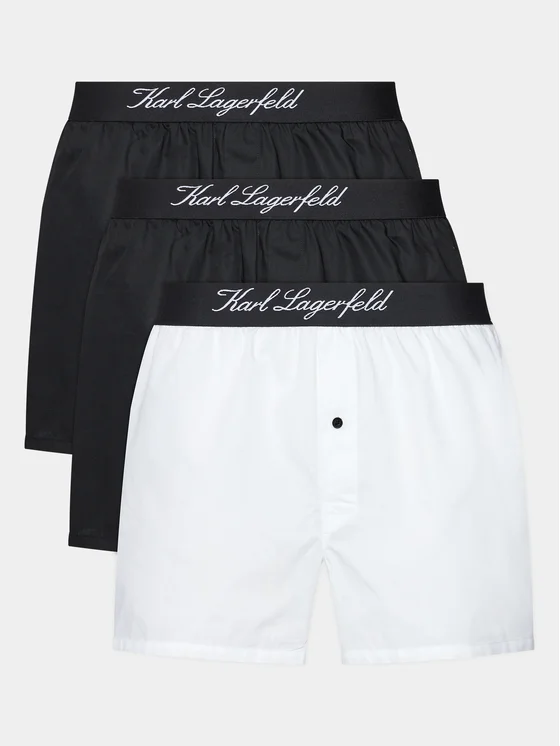 KARL LAGERFELD 3er-Set Boxershorts Hotel Karl Woven Boxer Set 3X 231M2102 Schwarz