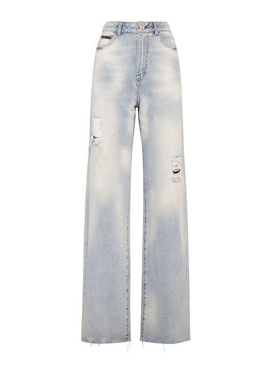 PHILIPP PLEIN PHILIPP PLEIN Jeansy 21727 Niebieski jasny Palazzo Fit
