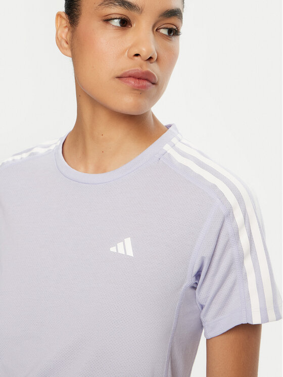 adidas adidas Technikai póló Own the Run 3-Stripes JD2276 Lila Regular Fit