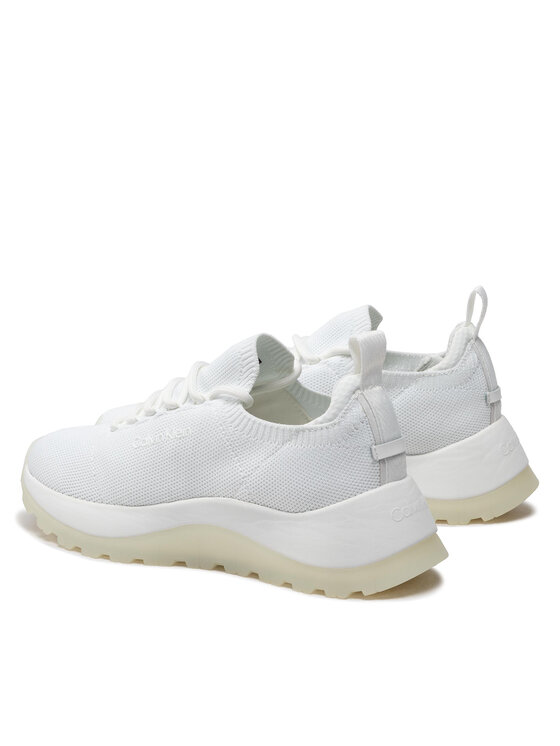 Calvin Klein Calvin Klein Sneakersy 2 Piece Sole Lace-Up-Knit HW0HW01337 Biały
