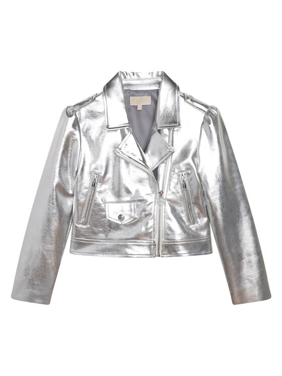 Giacca in similpelle R16123 S Grigio Regular Fit