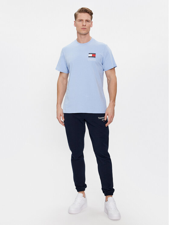 Tommy Jeans Tommy Jeans T-Shirt Essential Flag DM0DM18263 Himmelblau Slim Fit