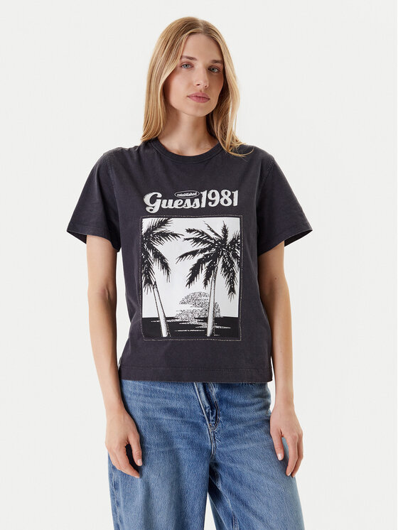 Guess Tričko W5YI17 I3Z14 Sivá Regular Fit