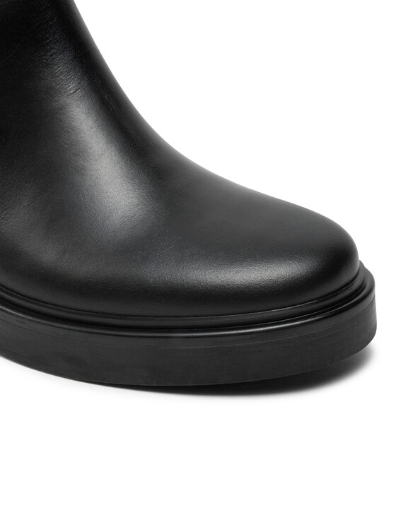 Tommy Hilfiger Tommy Hilfiger Ботуши Premium Leather Long Boot FW0FW08180 Черен