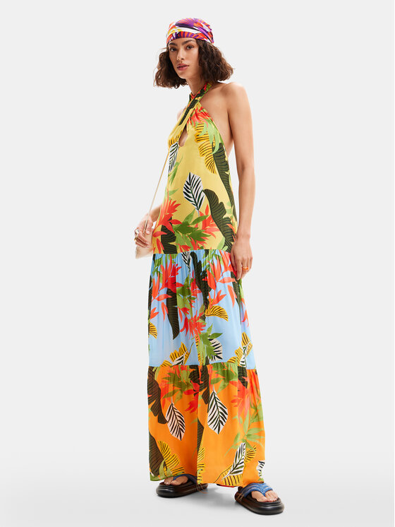 Desigual Desigual Sukienka letnia Tropi 24SWMW08 Kolorowy Loose Fit