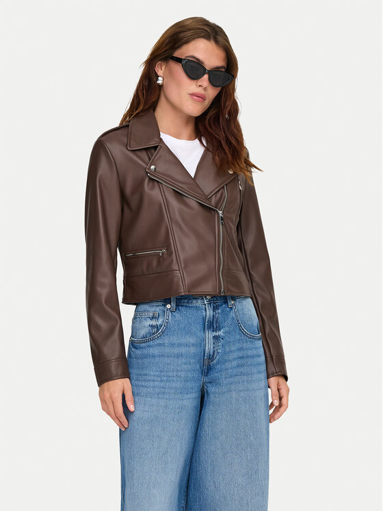 ONLY ONLY Giacca in similpelle Carmen 15361396 Marrone Regular Fit
