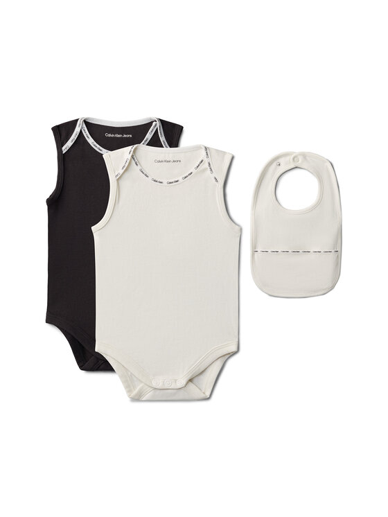 Calvin Klein Set tricou și pantaloni scurți LVCKSJN03Y Écru Regular Fit