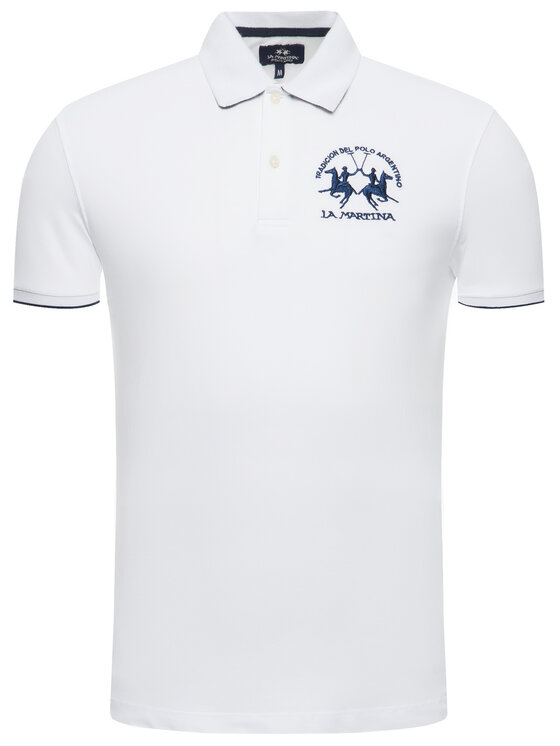 La Martina La Martina Polo majica CCMP01 PK001 Bela Regular Fit