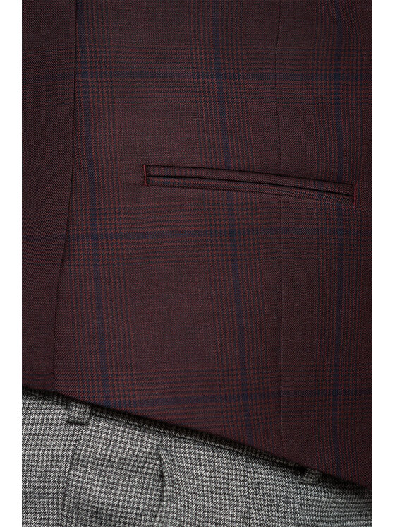 Lancerto Lancerto Kamizelka Zurich Bordowy Regular Fit