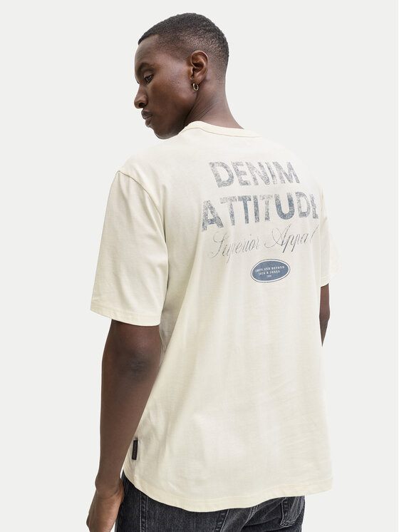 Jack & Jones Jack & Jones Tricou Edover 12288005 Écru Regular Fit