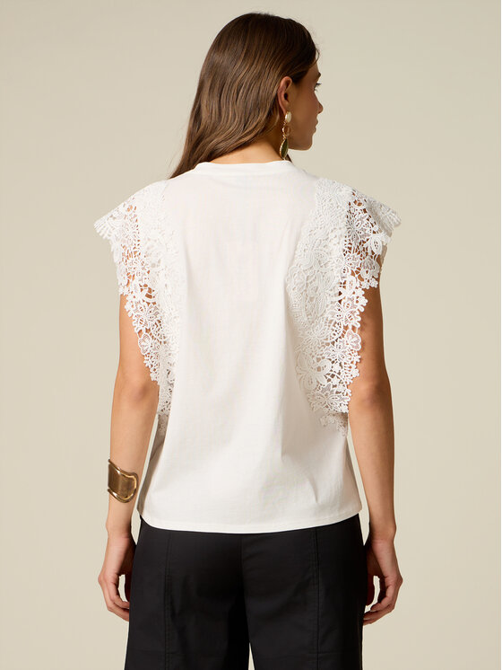 Oltre Oltre T-Shirt G01AJ004676N011 Biały Regular Fit