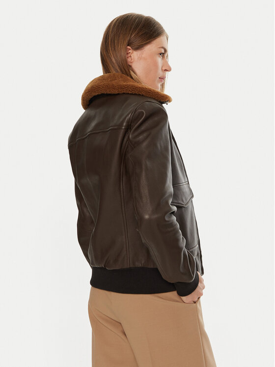 Serge Pariente Serge Pariente Nahkjope Romane Pruun Regular Fit