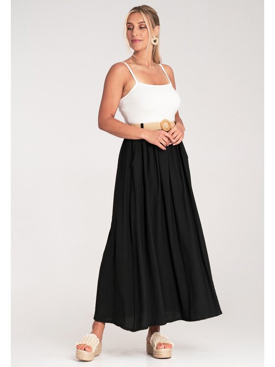 FIGL FIGL Φούστα maxi M1221 Μαύρο Flared Fit