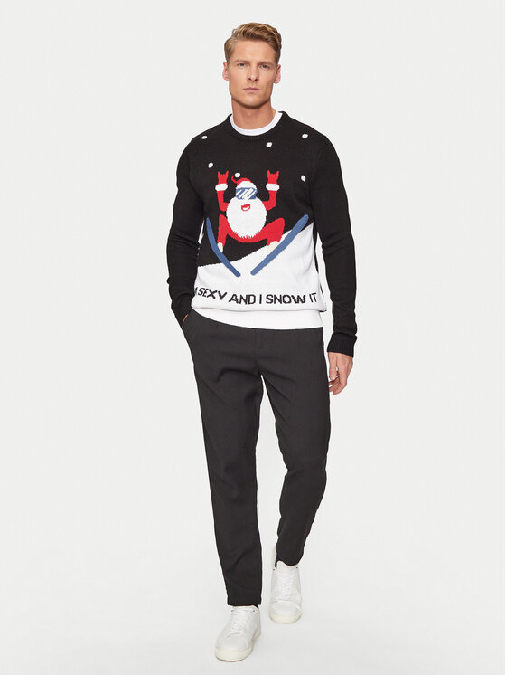 Only & Sons Only & Sons Πουλόβερ Xmas 22031170 Μαύρο Regular Fit