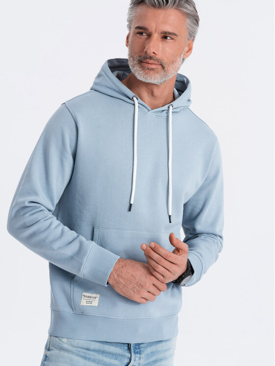 Ombre Ombre Mikina OM-SSBN-0177 Modrá Classic Fit