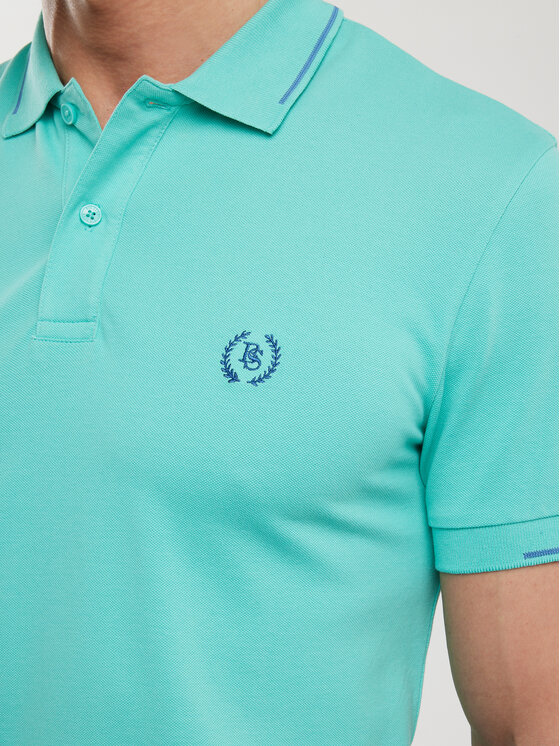 BIG STAR BIG STAR Polo POLIAN Turkusowy Slim Fit