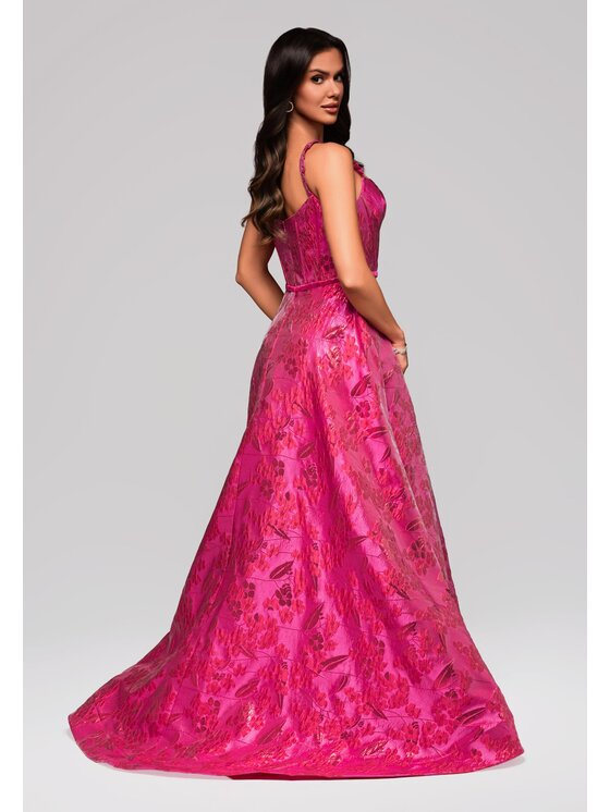 Ombre Ombre Sukienka wieczorowa LA-OM-DLR205 Różowy Regular Fit