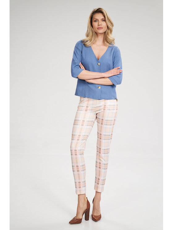 FIGL FIGL Blúzka M699 Modrá Regular Fit