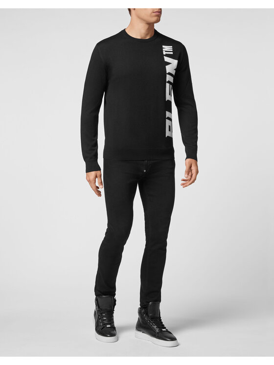 PHILIPP PLEIN PHILIPP PLEIN Longsleeve 1647 Czarny Regular Fit