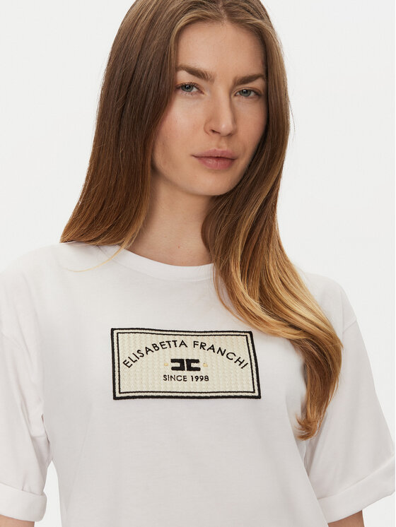 Elisabetta Franchi Elisabetta Franchi T-Shirt MA-035-51E2-V170 Biały Regular Fit