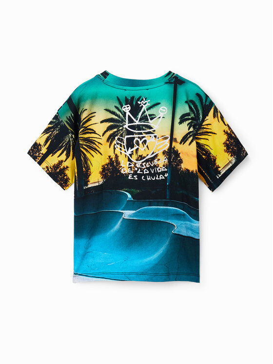 Desigual Desigual T-särk 23SBTK15 Tumesinine Regular Fit