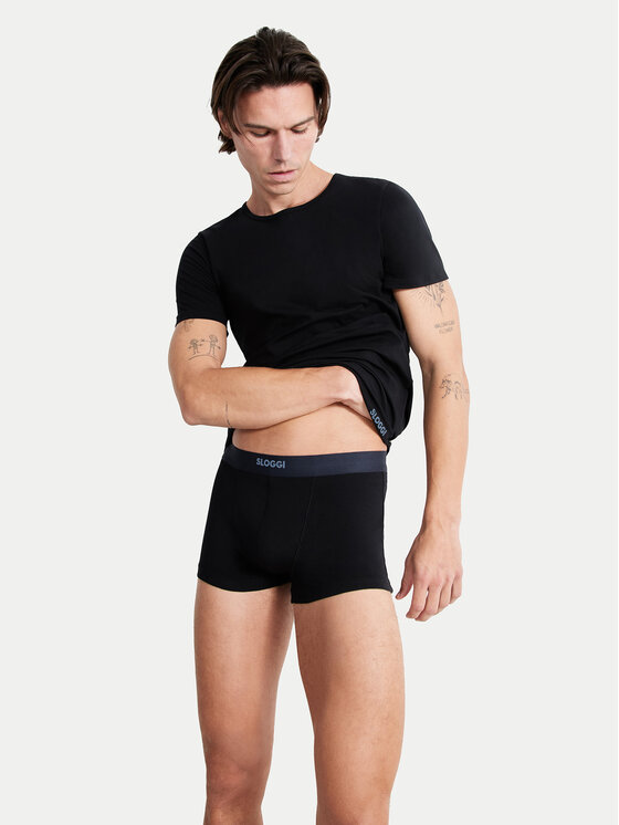 Sloggi Sloggi Trikó 10222373 Fekete Slim Fit