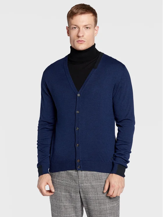 Manuel Ritz Strickjacke 3332M503 223817 Dunkelblau Regular Fit