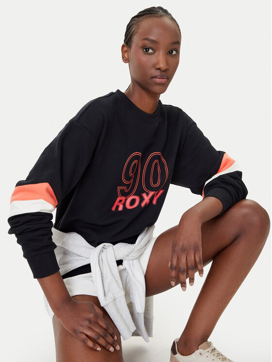 Roxy Roxy Суитшърт Essential Energy ERJFT04994 Черен Regular Fit
