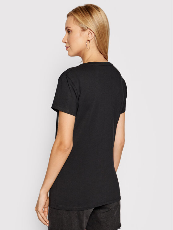 Guess Guess T-Shirt Mini Triangle W1YI1A J1311 Černá Slim Fit