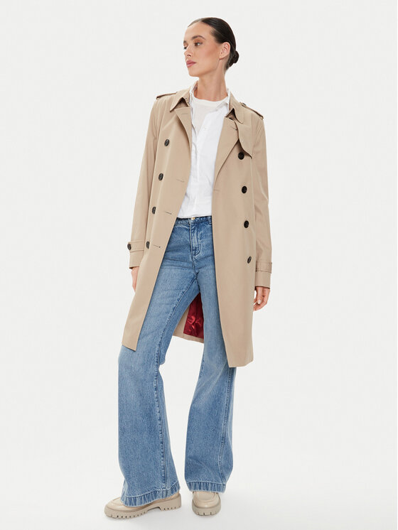 Tommy Hilfiger Tommy Hilfiger Trenčas WW0WW42133 Smėlio Slim Fit