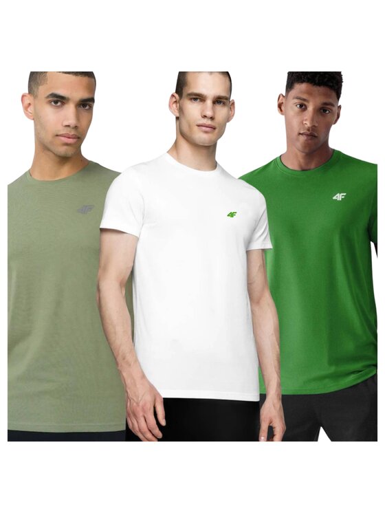 4F 4F Komplet t-shirtów 4FWSS25TTSHM3965-96S Kolorowy Regular Fit