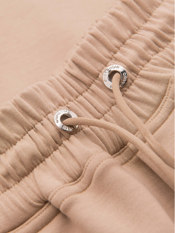 Ombre Ombre Spodnie dresowe OM-PSBC-0221 Beżowy Regular Fit