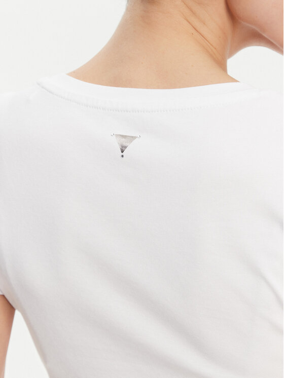 Guess Guess T-Shirt W5GI08 J1314 Biały Slim Fit