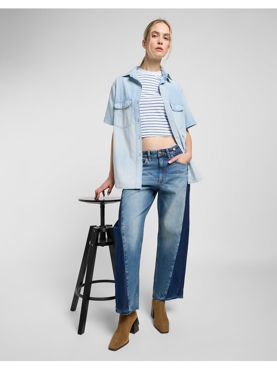 Lee Lee Jeansy Rider Blissful Blue Niebieski Bootcut Fit