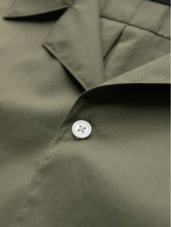 Ombre Ombre Košile OM-SHSS-0168 Khaki Regular Fit