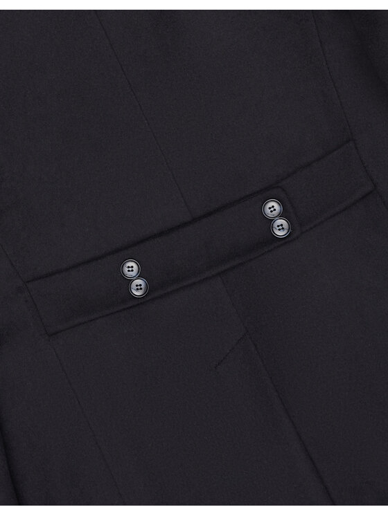 Borgio Borgio Płaszcz wełniany rivara_g Granatowy Slim Fit