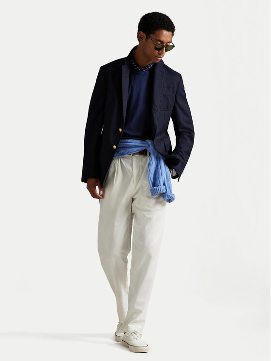Polo Ralph Lauren Polo Ralph Lauren S dlhými rukávmi 710760121 Tmavomodrá Slim Fit