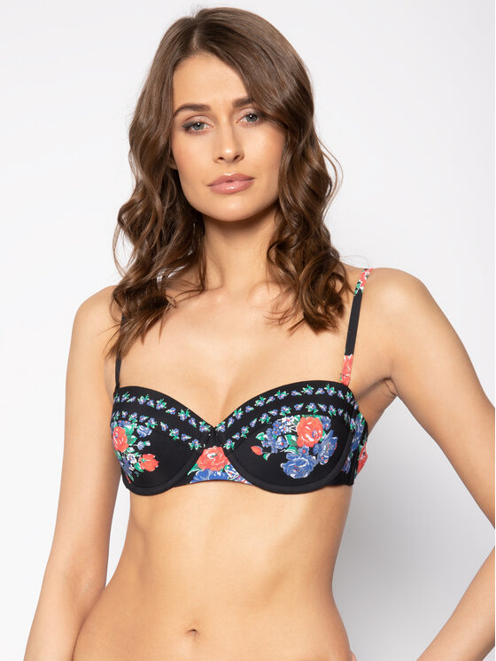 Tory Burch Bikini partea de sus Lipsi Printed 56939 Negru