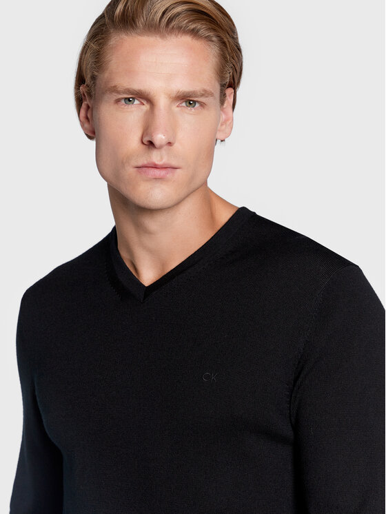 Calvin Klein Calvin Klein Sweter Superior K10K110423 Czarny Regular Fit