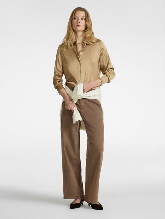 Elena Mirò Elena Mirò Camicia 5127P100232N0C2 Écru Slim Fit
