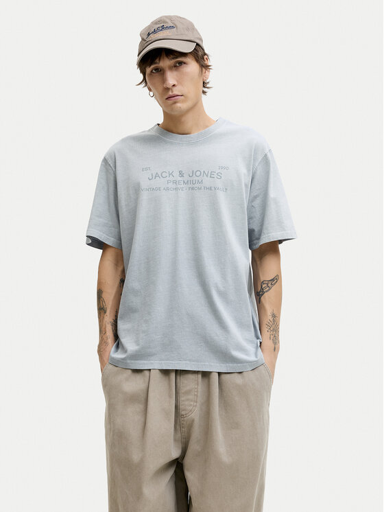 Jack & Jones Tricou Blucaleb 12293014 Albastru celest Regular Fit