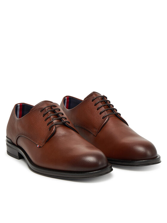 Tommy Hilfiger Tommy Hilfiger Pantofi Core Hilfiger Leather Shoe FM0FM05375 Maro