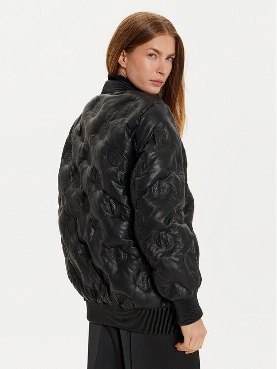 Guess Guess Bunda z imitace kůže Marianne W4BL60 WGB20 Černá Regular Fit