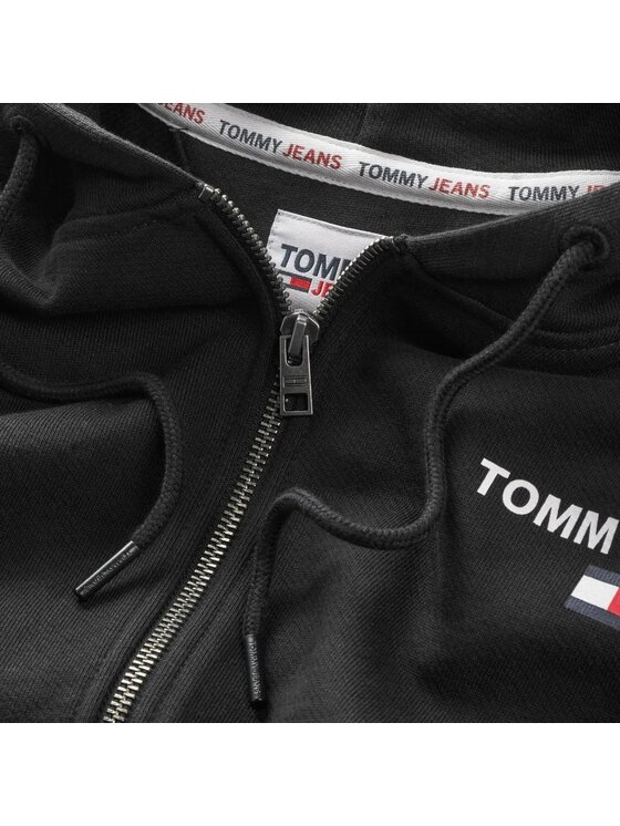 Tommy Hilfiger Tommy Hilfiger Bluza TJM Reg Entry Zip Hoodie Czarny Standard Fit
