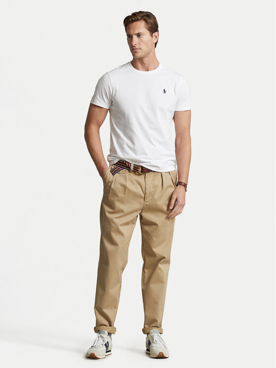 Polo Ralph Lauren Polo Ralph Lauren Marškinėliai 710680785 Balta Custom Slim Fit