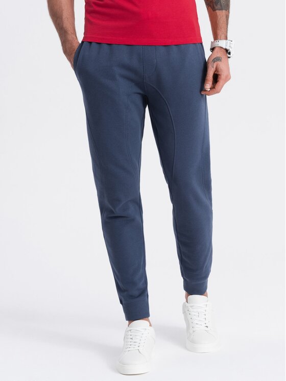 Ombre Ombre Joggery OM-PABS-0173 Granatowy Regular Fit