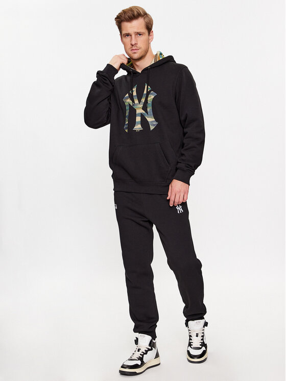 47 Brand 47 Brand Majica dugih rukava New York Yankees BB017PMAZJR590415JK Crna Regular Fit