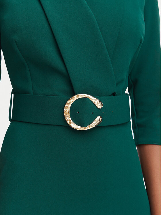 Rinascimento Rinascimento Sukienka koktajlowa CFC0131082003 Zielony ciemny Regular Fit